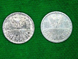 52 2 Monete Republik osterreich 10 Groschen 86-95