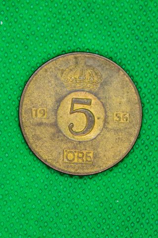 53. 2 Monete Svezia Gustaf VI 5 Ore 1955-1956