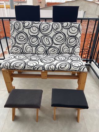 OFERTON Banco de jardin, muy nuevo con colchoneta