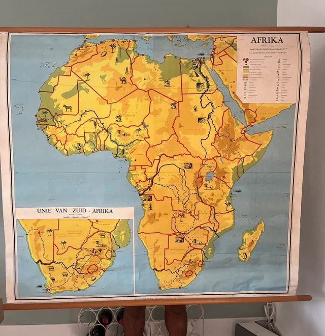Mapa mural escolar vintage Africa