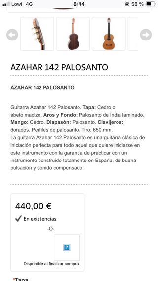 Guitarra clasica azahar palosanto 142
