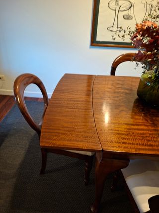 Mesa de comedor y 6 sillas anticuario