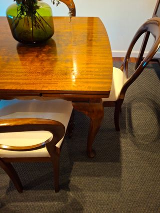 Mesa de comedor y 6 sillas anticuario