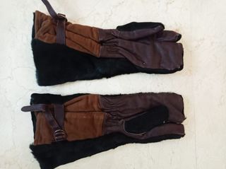 Guantes de pelo y cuero