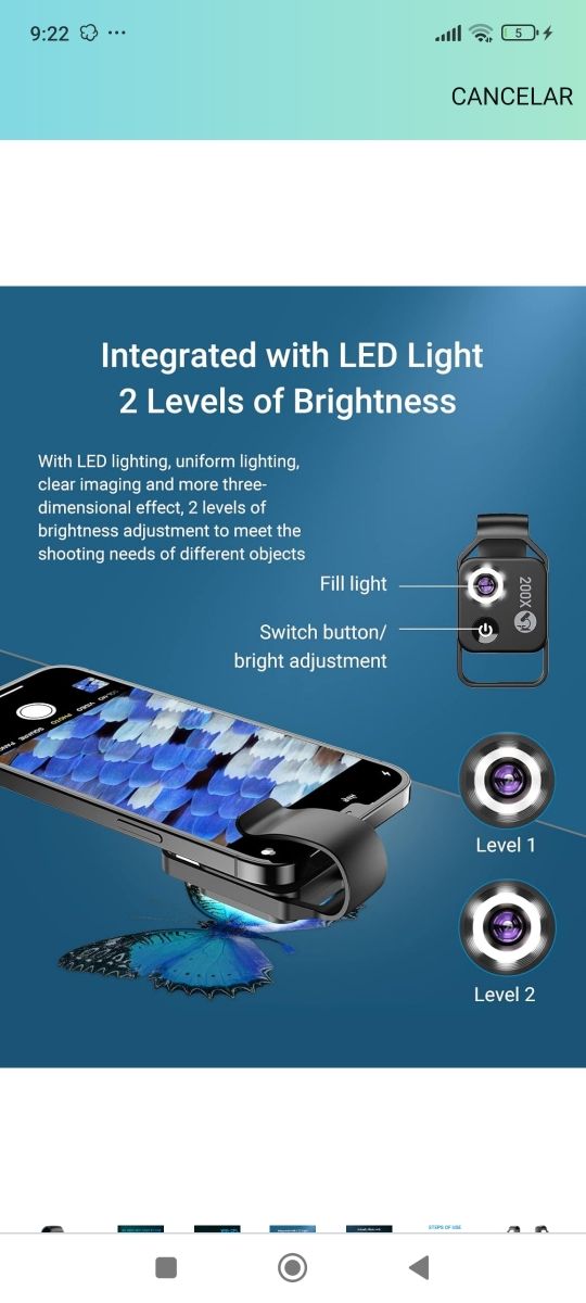 Microscopio para móvil 200x nuevo