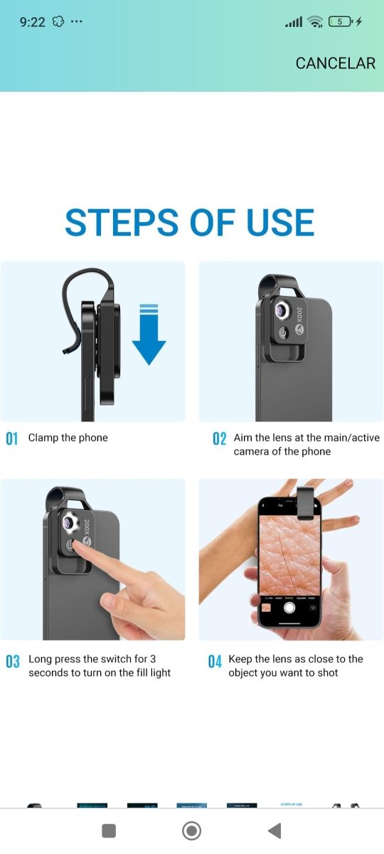 Microscopio para móvil 200x nuevo
