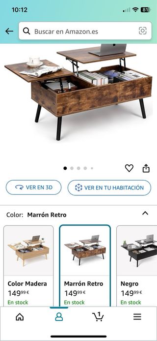 Mesa elevable marrón retro vowner sin abrir.
