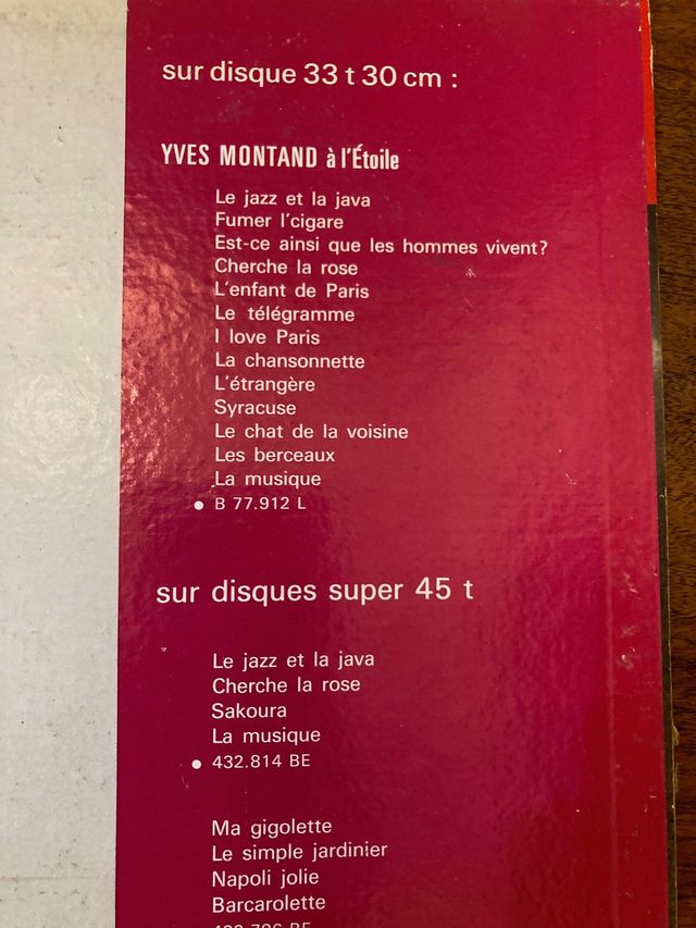 Yves Montand canta Jacques Prévert - vinile 33 gir