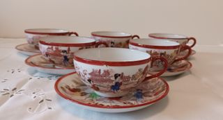 Antico Set di tazze da tè o caffè giapponesi x 6