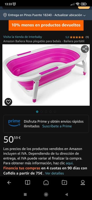 Último precio:Bañera plegable portátil bebé