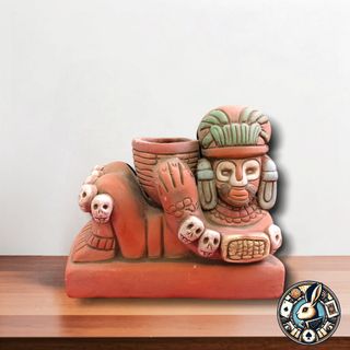 Escultura de Cerámica "Chac Mool Azteca" - Arte