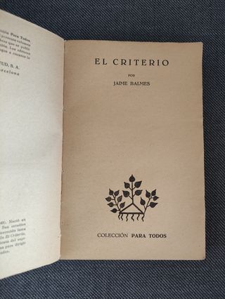 El Criterio de Jaime Balmes año 1954