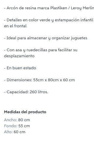 Arcón infantil de resina