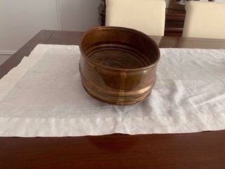 Macetero para centro de mesa dorado mate