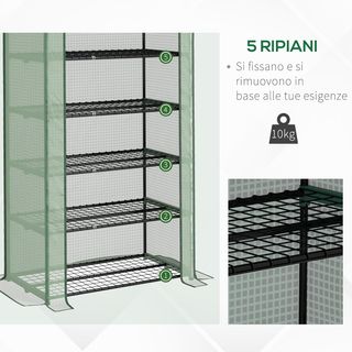 Serra a Casetta a 5 Livelli con Ingresso Avvolgibi