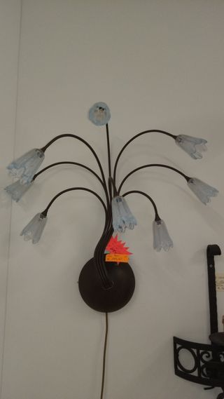 Applique ferro battuto e vetro Murano