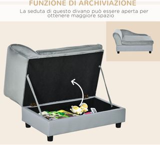 Divano per Cani Taglia Piccola con Spazio Portaogg