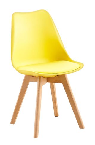 2 sillas NUEVAS Amarillas Asiento Acolchado