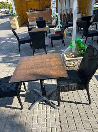 Mesas y sillas terraza