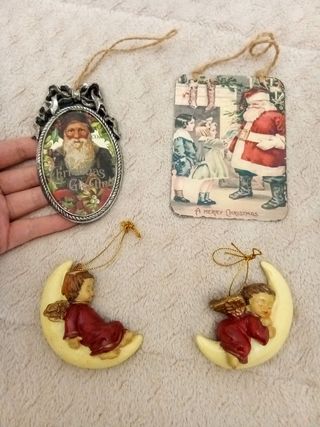 4 adornos vintage Navidad