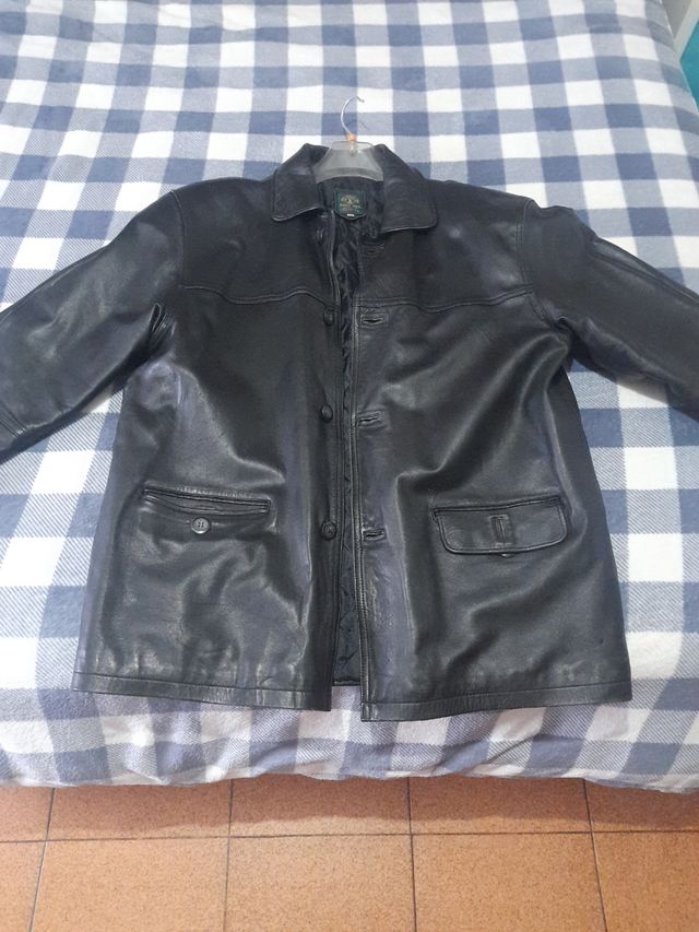 Chaqueta de cuero larga