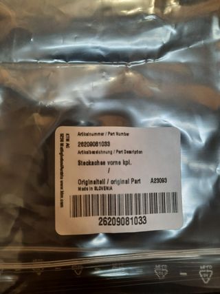 Eje rueda delantera KTM 