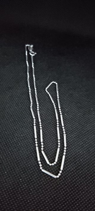 Cadena plata 925 bolita -palitos.  051-02-0090