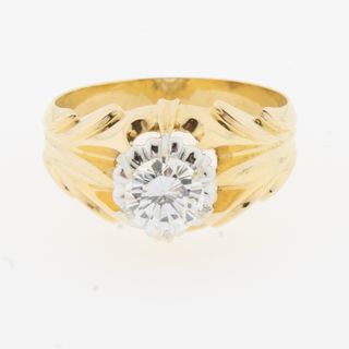 Solitario oro con diamante