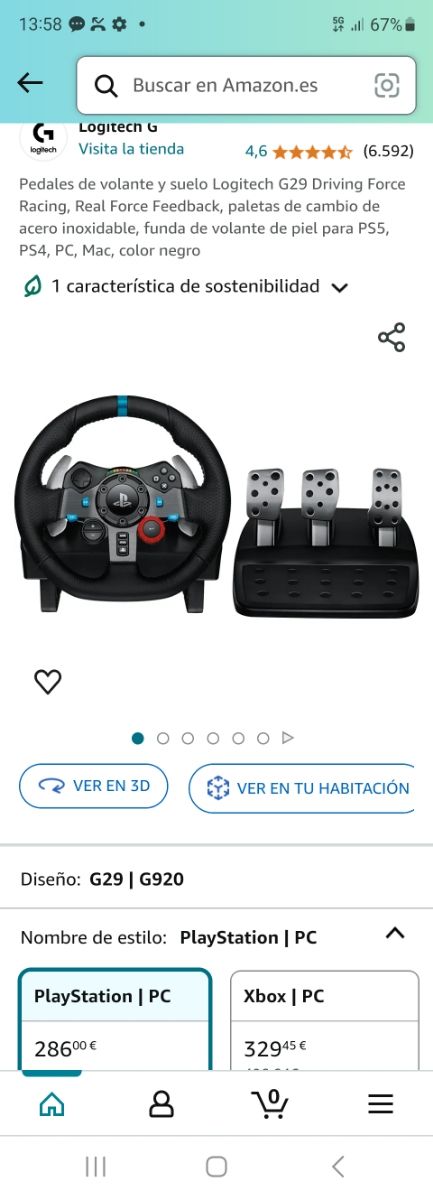 ASIENTO F1 VOLANTE Y PEDALES LOGITECH PLAY