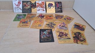 Cartas Pokemon oro,plata y negras