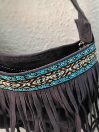 Bolso pequeño gris terciopelo