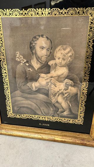 SAN JOSE, grabado litográfico con detalles dorado.