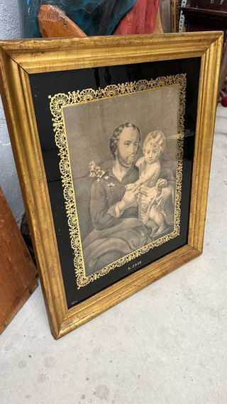 SAN JOSE, grabado litográfico con detalles dorado.