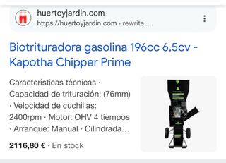 BIO TRITURADORA KAPOTHA CHIPER PRIME