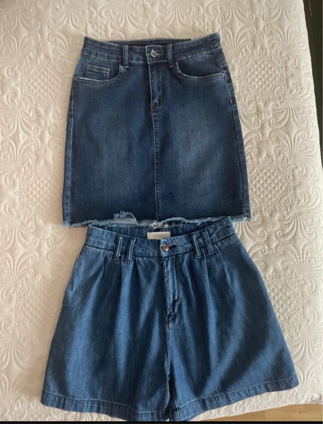Falda y short vaquero