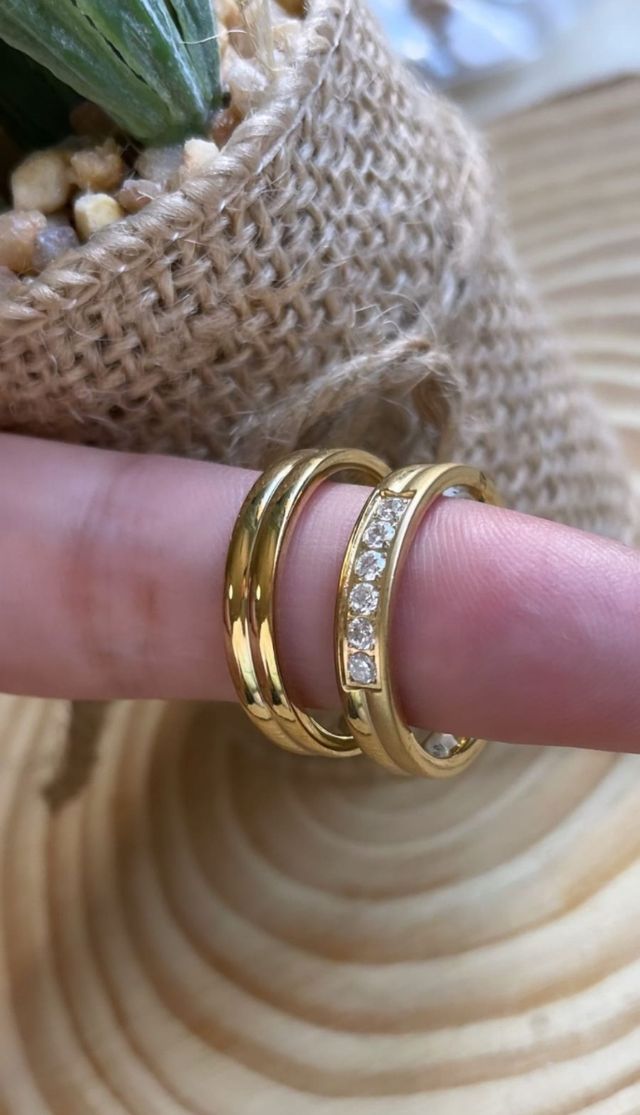 Juego Anillos de Matrimonio y compromiso.