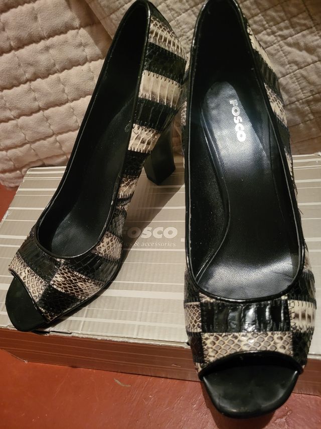 Peep- toe Zapato tacon serpiente Fosco