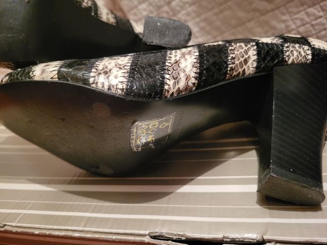 Peep- toe Zapato tacon serpiente Fosco