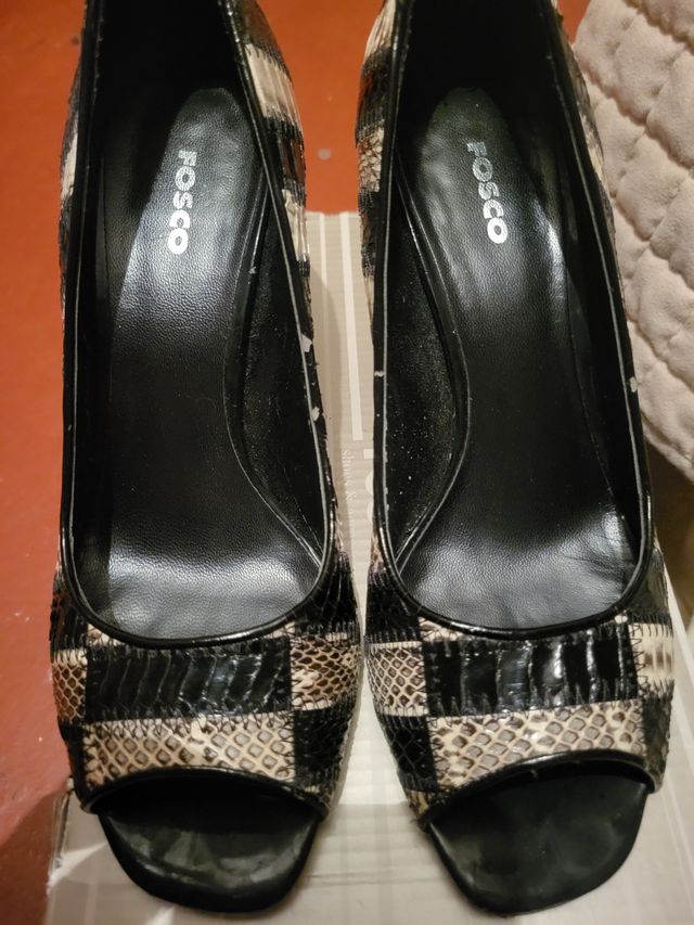 Peep- toe Zapato tacon serpiente Fosco