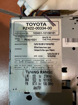 Radio tomtom Toyota Yaris