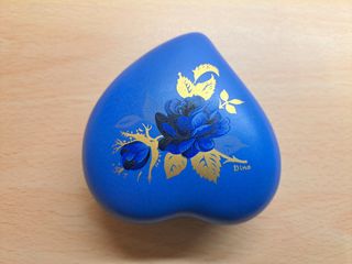 Contenitore/ portagioie Dino blu e oro a cuore