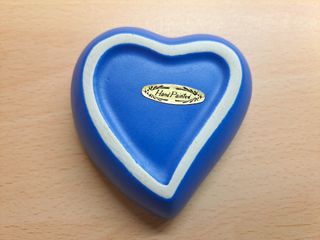 Contenitore/ portagioie Dino blu e oro a cuore