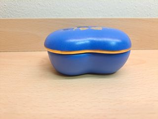 Contenitore/ portagioie Dino blu e oro a cuore