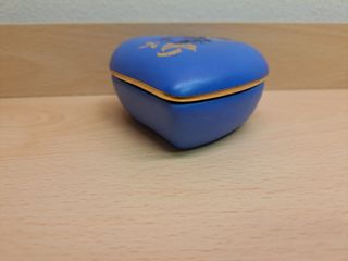 Contenitore/ portagioie Dino blu e oro a cuore