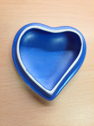 Contenitore/ portagioie Dino blu e oro a cuore