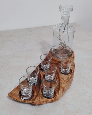 Porta set liquore in Legno, Lavorato a mano