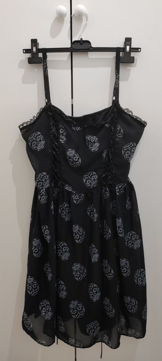 Vestido gótico calaveras encaje jawbreak