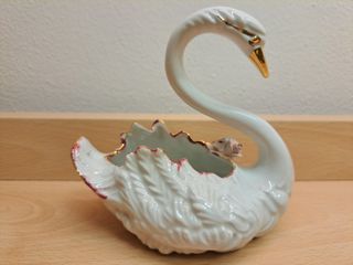 Soprammobile cigno Capodimonte A. Rotondo