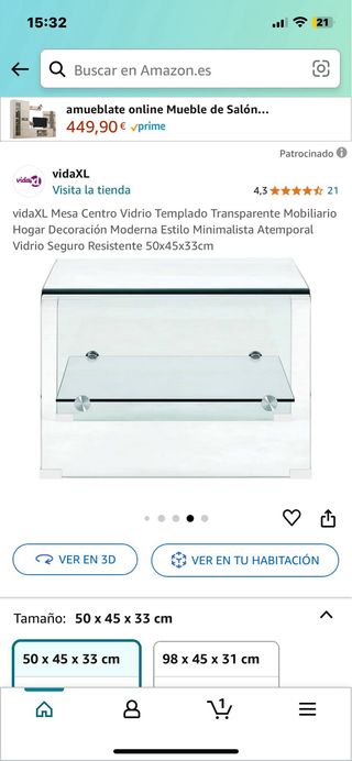 Mesa de cetro de cristal