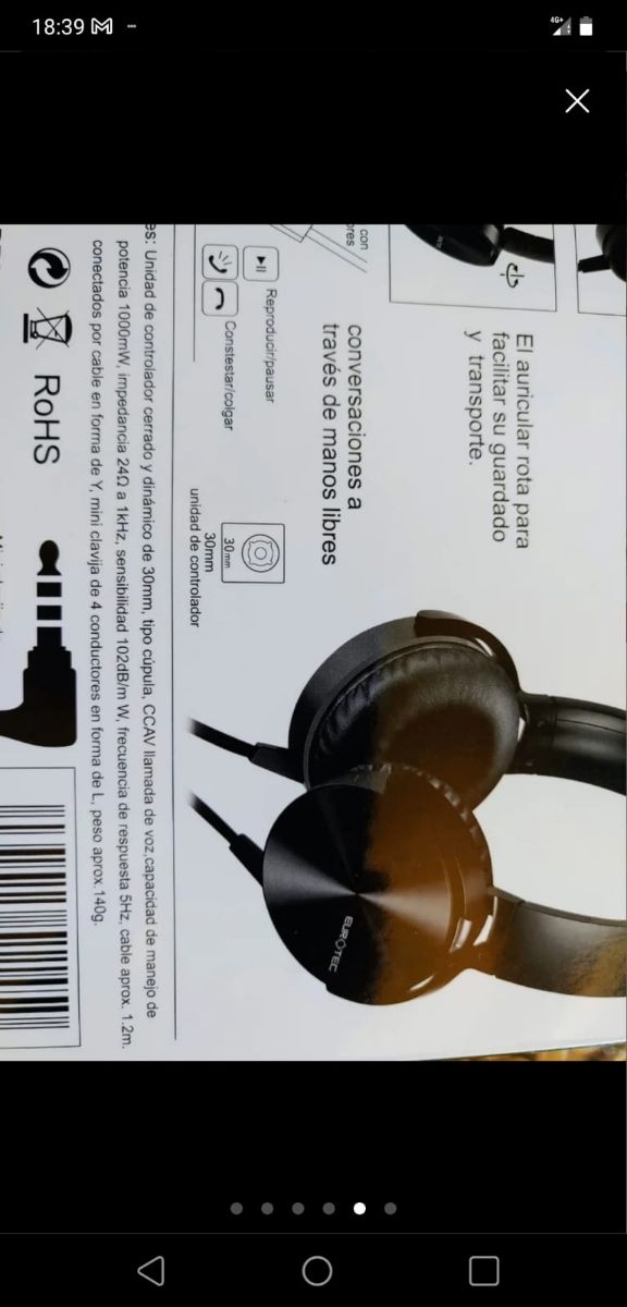 Auriculares estéreo. Extra Bass.